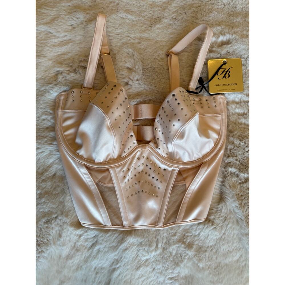 Honey Birdette CRYSTAL✨ Rhinestone Corset Bustier 32G - Picture 2 of 3